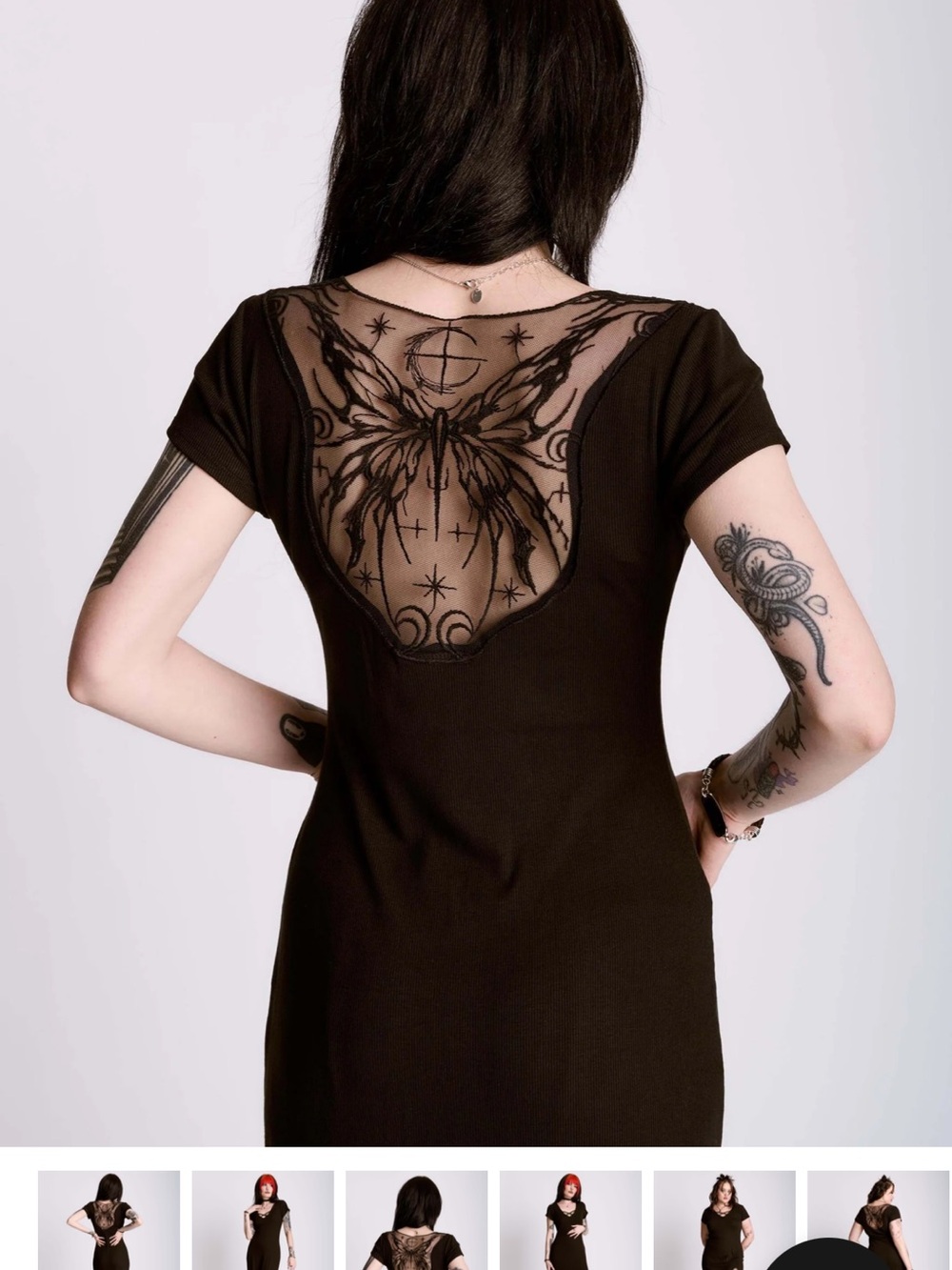 Midnight hour sigil moth black dress - Picture 3 of 7